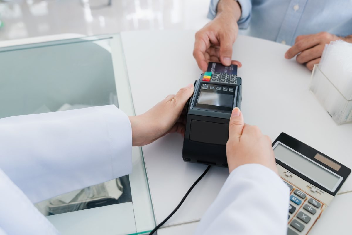 Patient paying for an urgent care clinic visit.